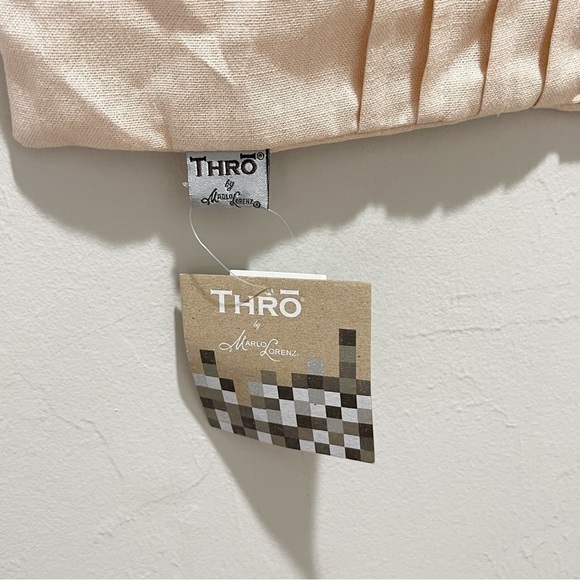 THROW BY MARLO LORENZ Frosted Almond/Gold Foil LORI Pleated Pillow Cover - Picture 3 of 5